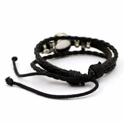 Viking Compass Rune Leather Bracelet