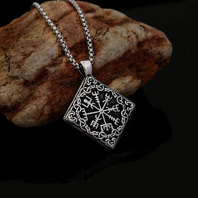 Viking Compass   Sterling Silver Pendant Necklace