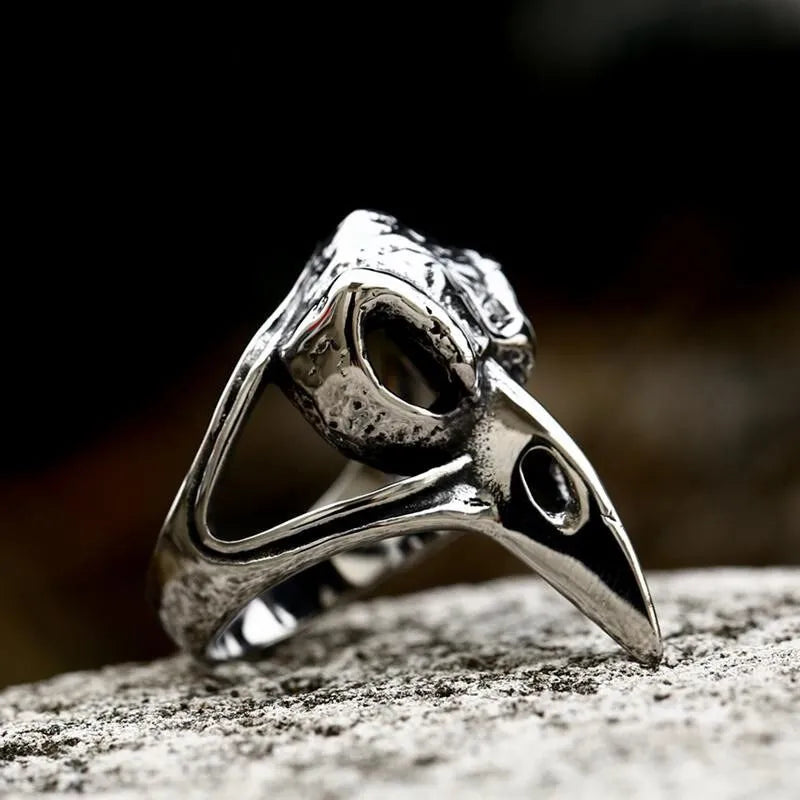 Viking Crow  Sterling Silver Ring
