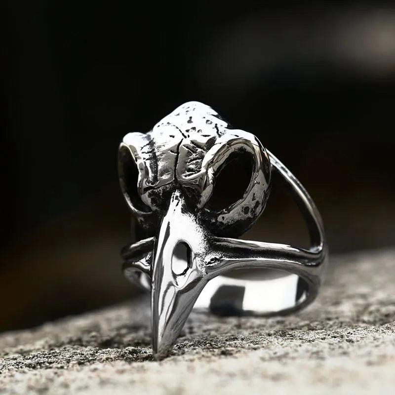 Viking Crow  Sterling Silver Ring