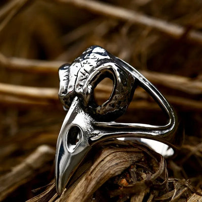 Viking Crow  Sterling Silver Ring