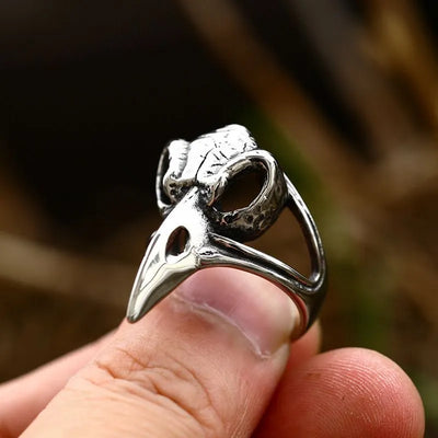 Viking Crow  Sterling Silver Ring