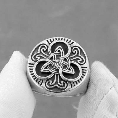 Viking Odin Valknut  Sterling Silver Ring