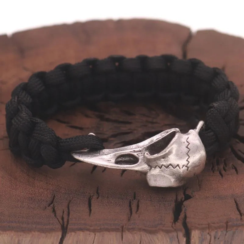 Viking Raven Skull Hand-woven Bracelet