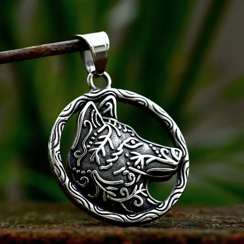 Viking Valknut Rune Steel Pendant Necklace