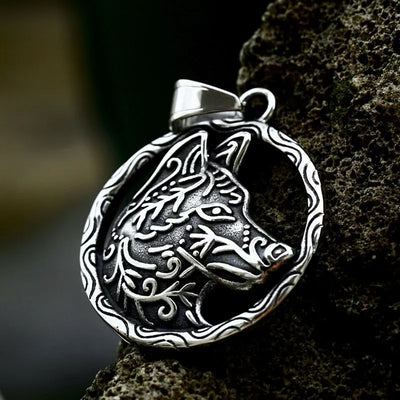 Viking Valknut Rune Steel Pendant Necklace