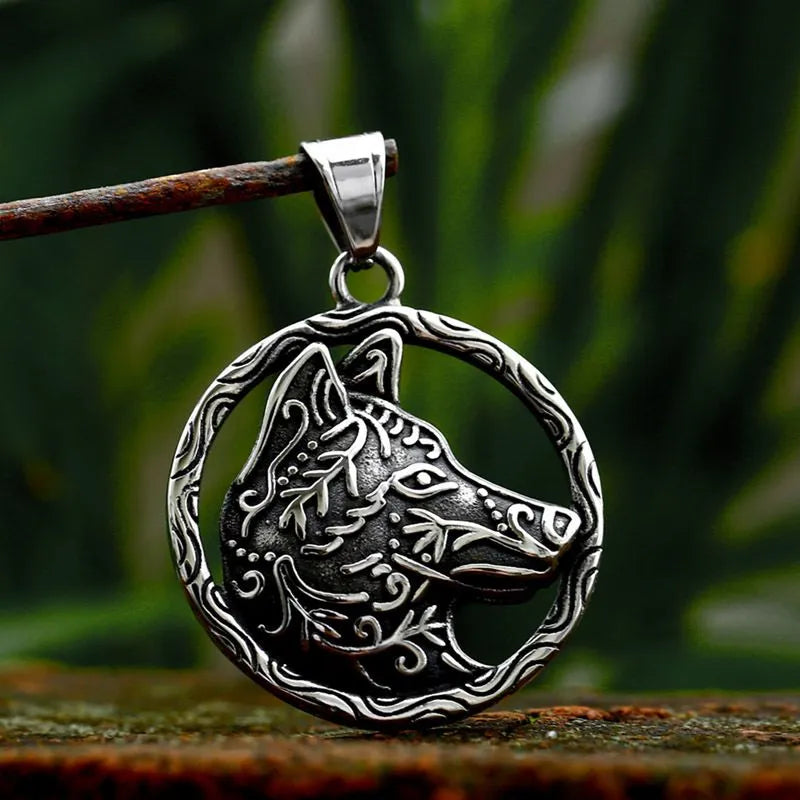 Viking Valknut Rune Steel Pendant Necklace
