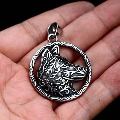Viking Valknut Rune Steel Pendant Necklace