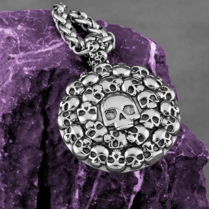 Viking Vintage Skull  Sterling Silver Pandant
