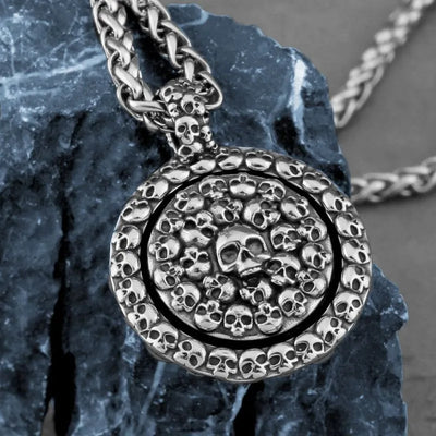 Viking Vintage Skull  Sterling Silver Pandant