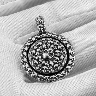Viking Vintage Skull  Sterling Silver Pandant