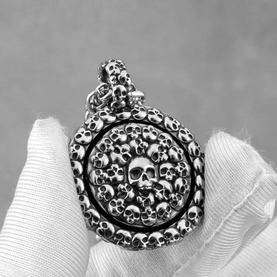Viking Vintage Skull  Sterling Silver Pandant