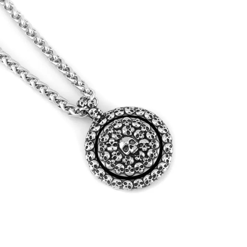 Viking Vintage Skull  Sterling Silver Pandant
