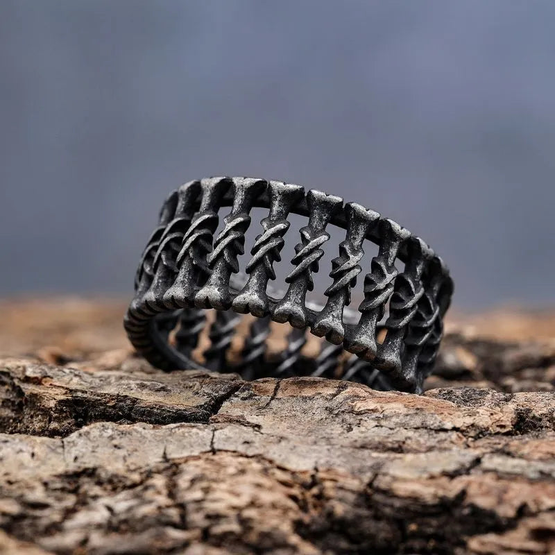 Vintage Bone  Sterling Silver Ring