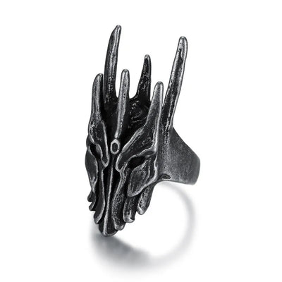 Vintage Brass Knuckles Skull  Sterling Silver Ring