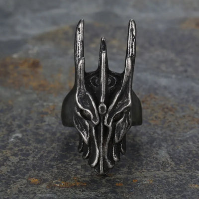 Vintage Brass Knuckles Skull  Sterling Silver Ring