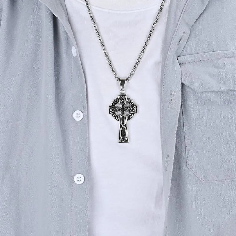 Vintage Celtic Knot Cross Pendant