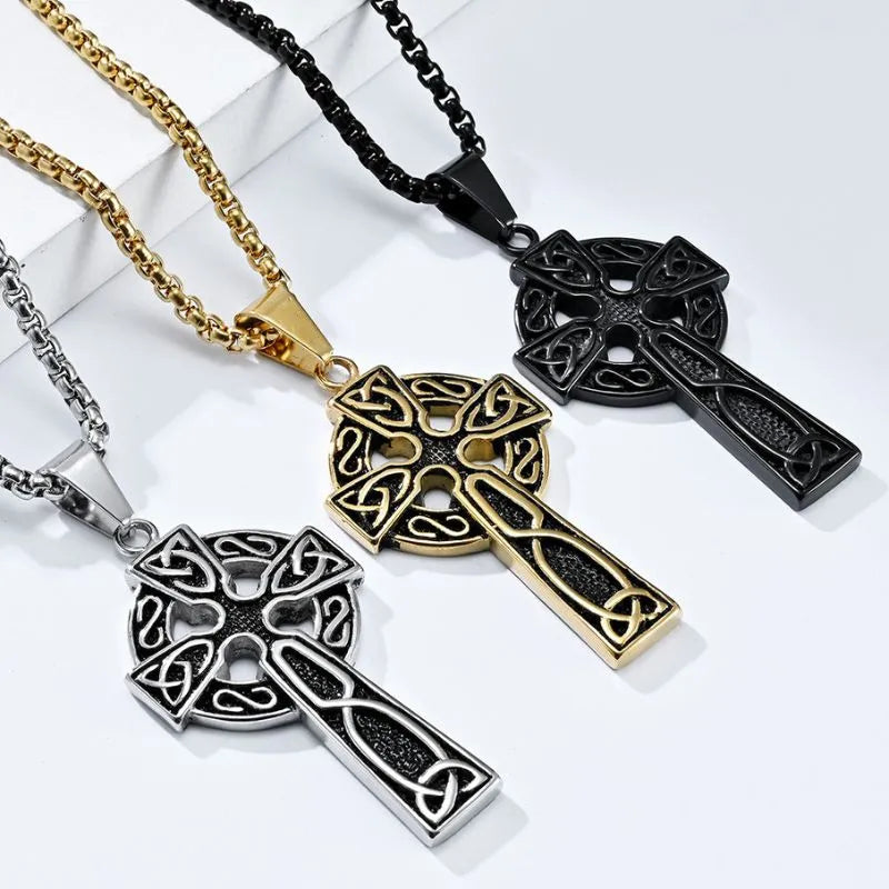 Vintage Celtic Knot Cross Pendant