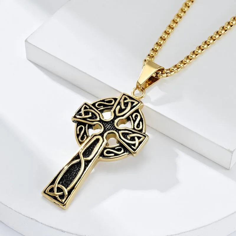 Vintage Celtic Knot Cross Pendant