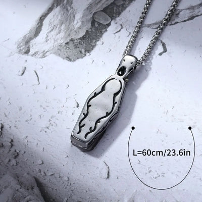 Vintage Coffin Skull Cross Pendant
