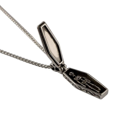 Vintage Coffin Skull Cross Pendant