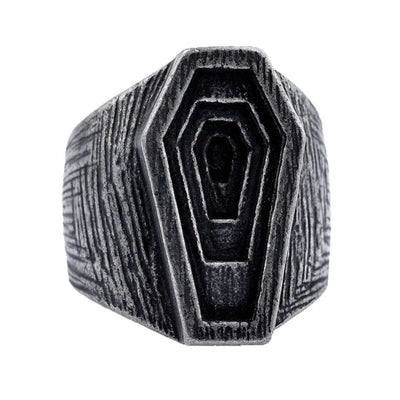 Vintage Coffin  Sterling Silver Ring