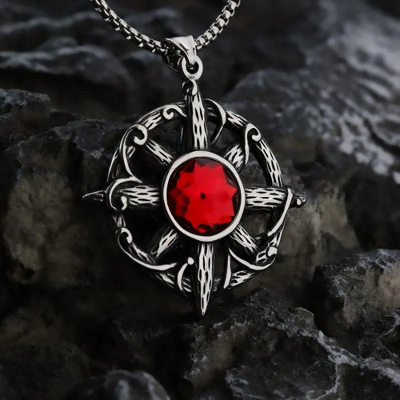 Vintage Cross Ruby Pendant