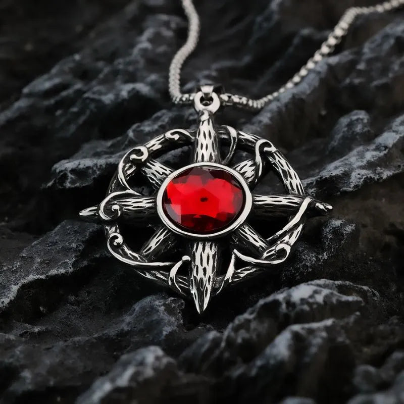 Vintage Cross Ruby Pendant