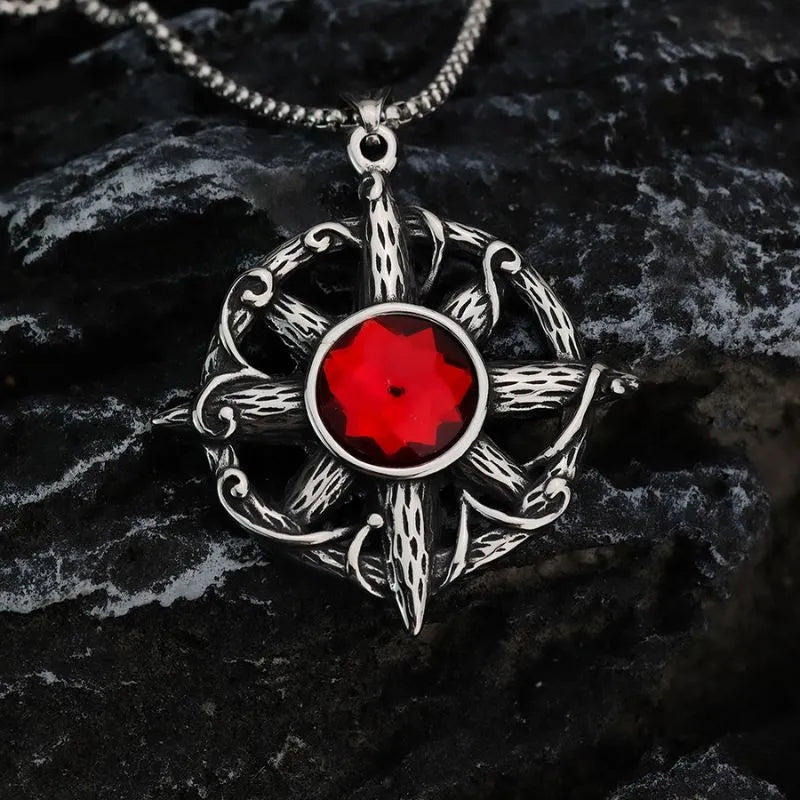 Vintage Cross Ruby Pendant
