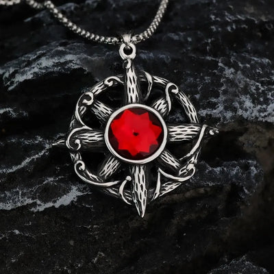 Vintage Cross Ruby Pendant