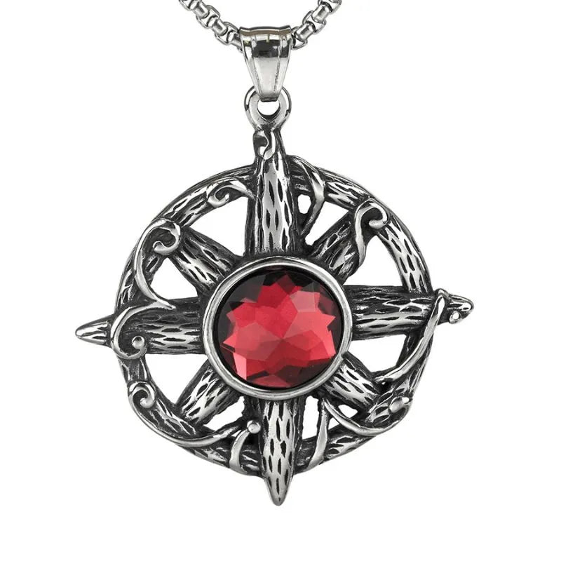 Vintage Cross Ruby Pendant