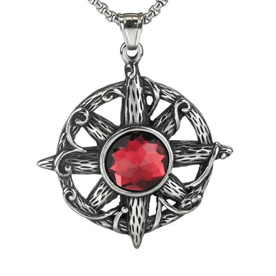 Vintage Cross Ruby Pendant