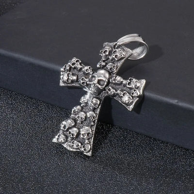 Vintage Cross Skull Pendant
