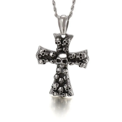Vintage Cross Skull Pendant