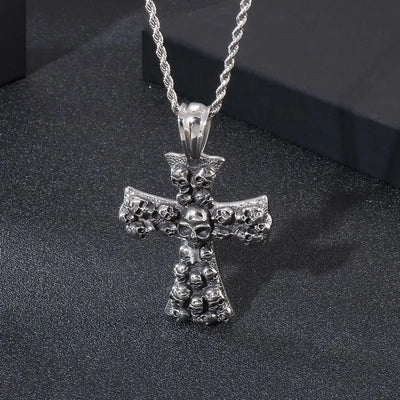 Vintage Cross Skull Pendant