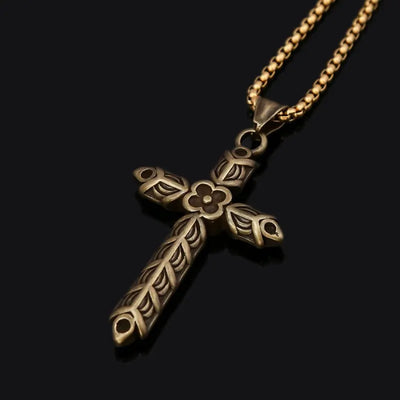 Vintage Cross  Sterling Silver Pendant Necklace