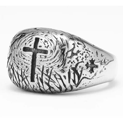 Vintage Cross  Sterling Silver Ring