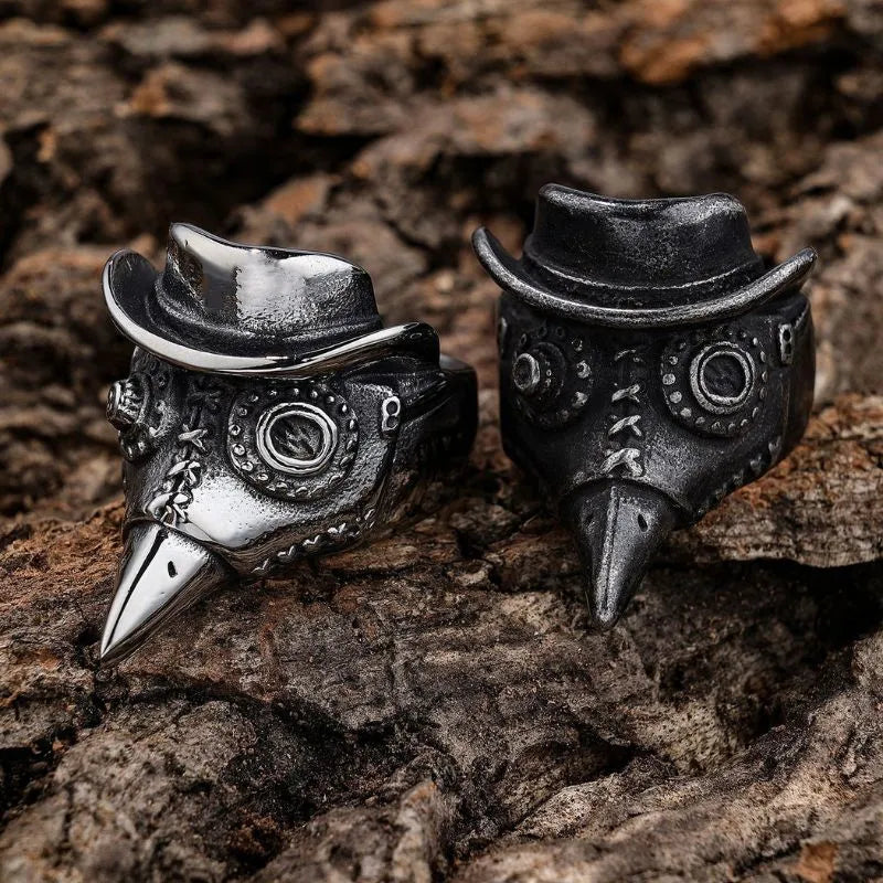 Vintage Crow Skull  Sterling Silver Ring