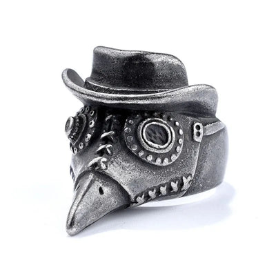 Vintage Crow Skull  Sterling Silver Ring