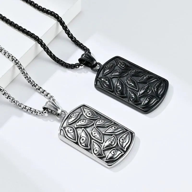 Vintage Devil's Eye  Sterling Silver Pendant