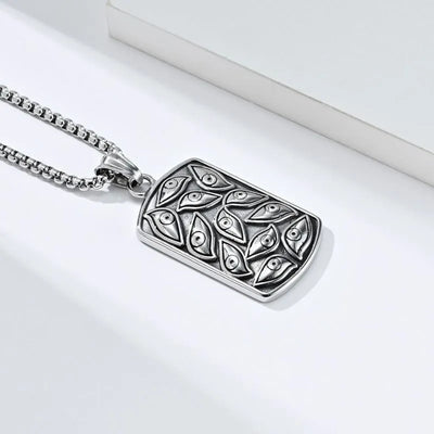 Vintage Devil's Eye  Sterling Silver Pendant