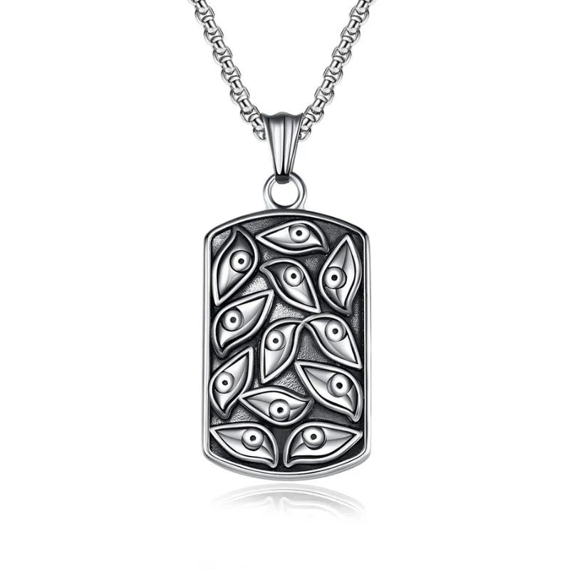 Vintage Devil's Eye  Sterling Silver Pendant