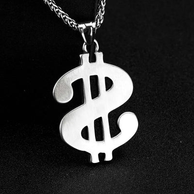 Vintage Dollar Sign  Sterling Silver Pendant