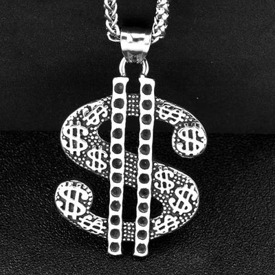 Vintage Dollar Sign  Sterling Silver Pendant