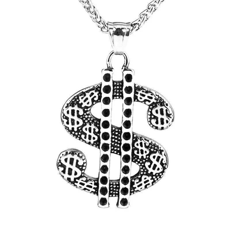 Vintage Dollar Sign  Sterling Silver Pendant