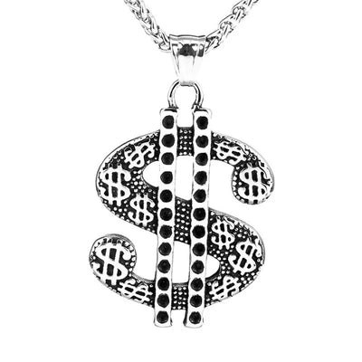 Vintage Dollar Sign  Sterling Silver Pendant