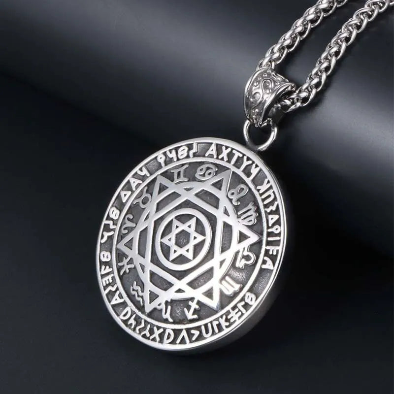 Vintage Double Sided Hexagonal Star Rune Pendant