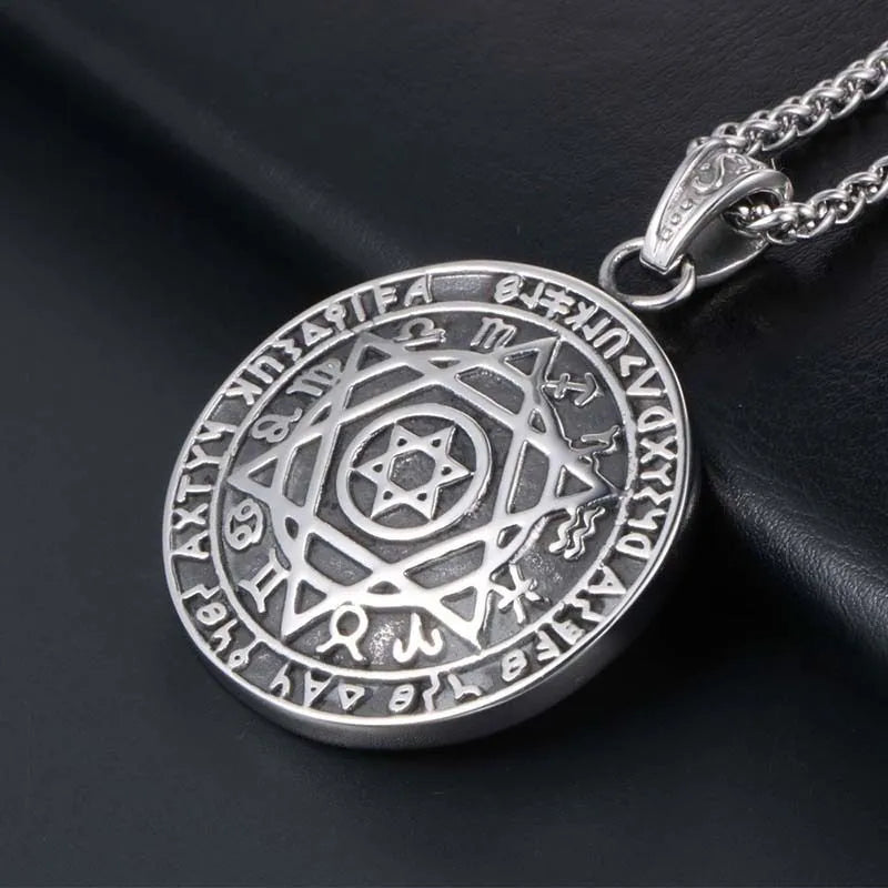 Vintage Double Sided Hexagonal Star Rune Pendant
