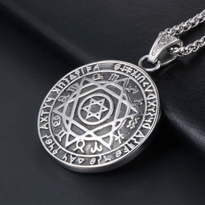 Vintage Double Sided Hexagonal Star Rune Pendant