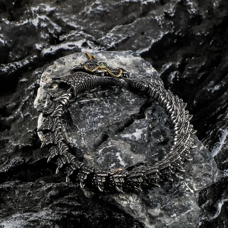Vintage Dragon Sterling Silver Bracelet